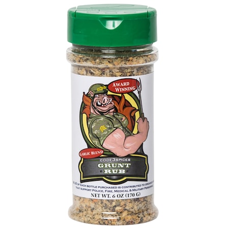 Grunt Rub Code 3 Spices Grunt Rub Garlic Blend BBQ Seasoning 6 oz GR6